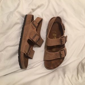 Birkenstocks - 100% tan leather